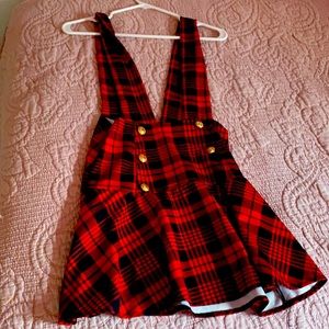 Red and black plaid dress